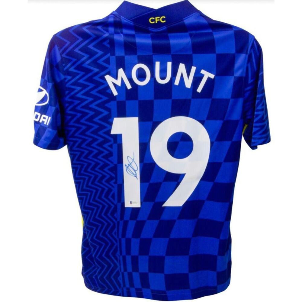 Mason Mount Signed Chelsea 2021 Home Jersey (Beckett)Large